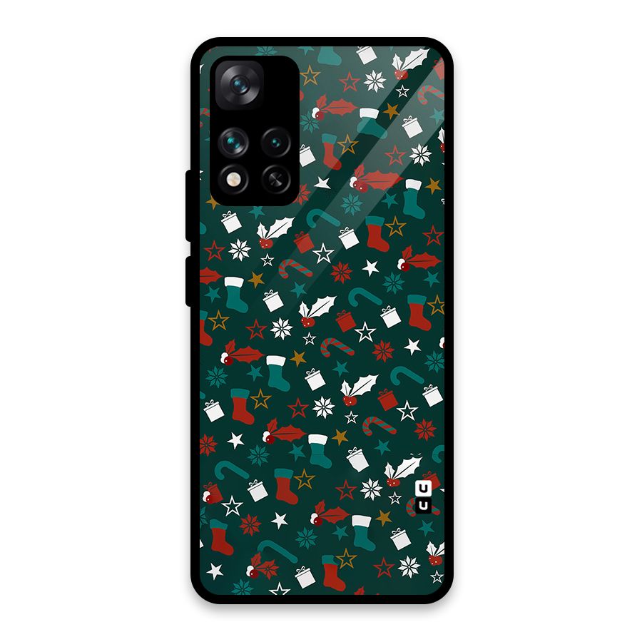 Christmas Pattern Design Glass Back Case for Xiaomi 11i HyperCharge 5G