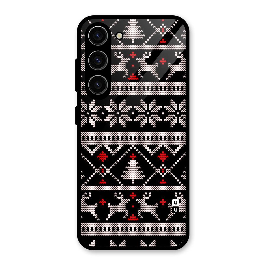Christmas Seamless Aztec Glass Back Case for Galaxy S23