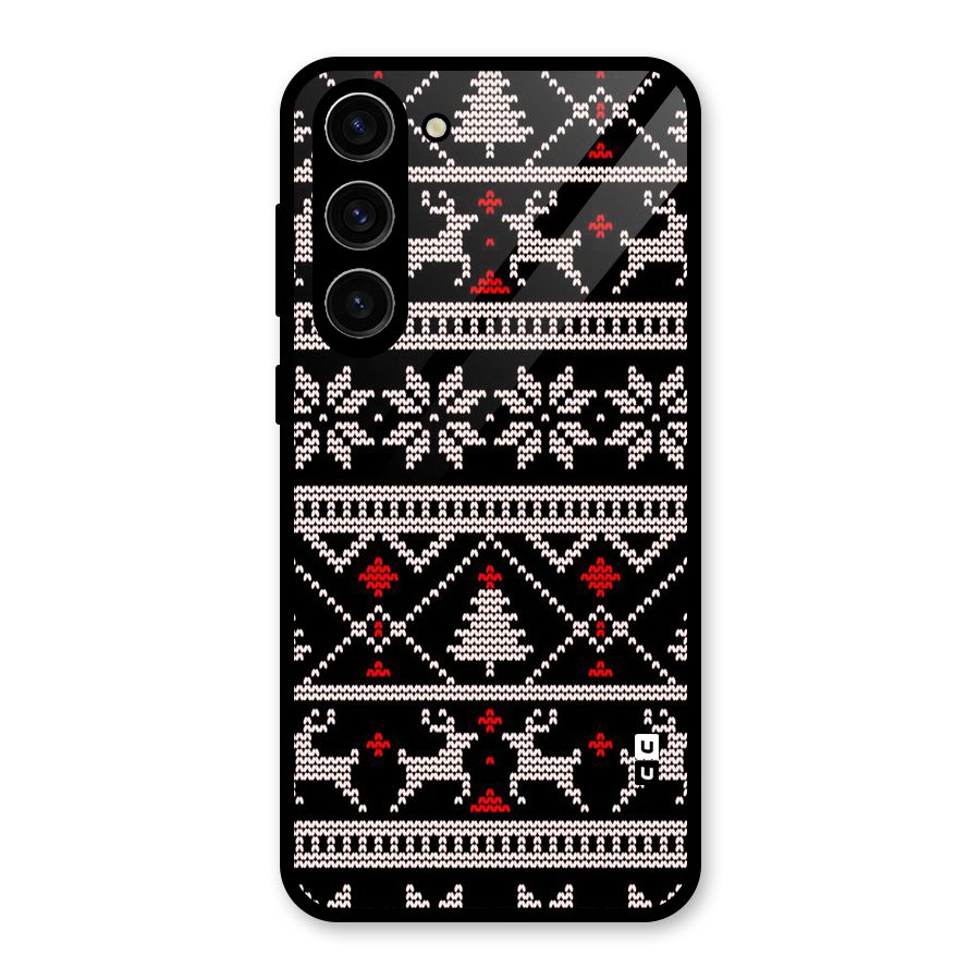 Christmas Seamless Aztec Glass Back Case for Galaxy S23 Plus
