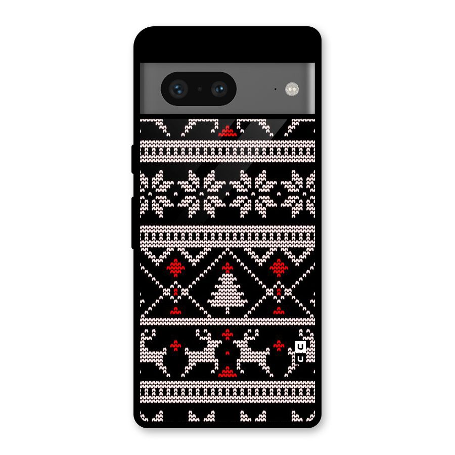 Christmas Seamless Aztec Glass Back Case for Google Pixel 7