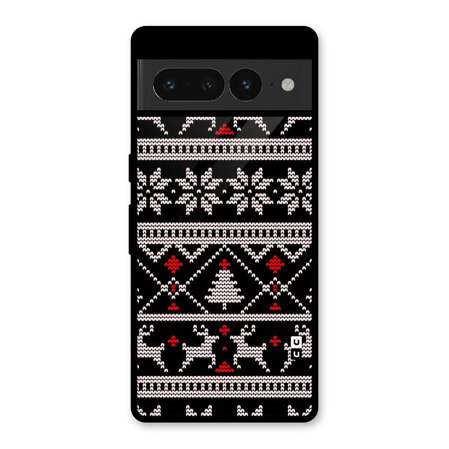 Christmas Seamless Aztec Glass Back Case for Google Pixel 7 Pro