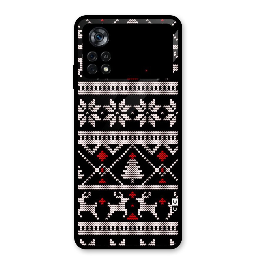 Christmas Seamless Aztec Glass Back Case for Poco X4 Pro 5G