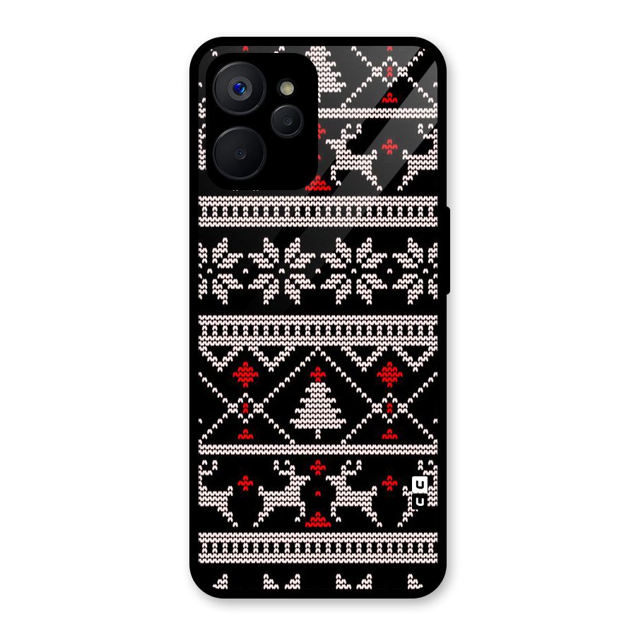 Christmas Seamless Aztec Glass Back Case for Realme 9i 5G