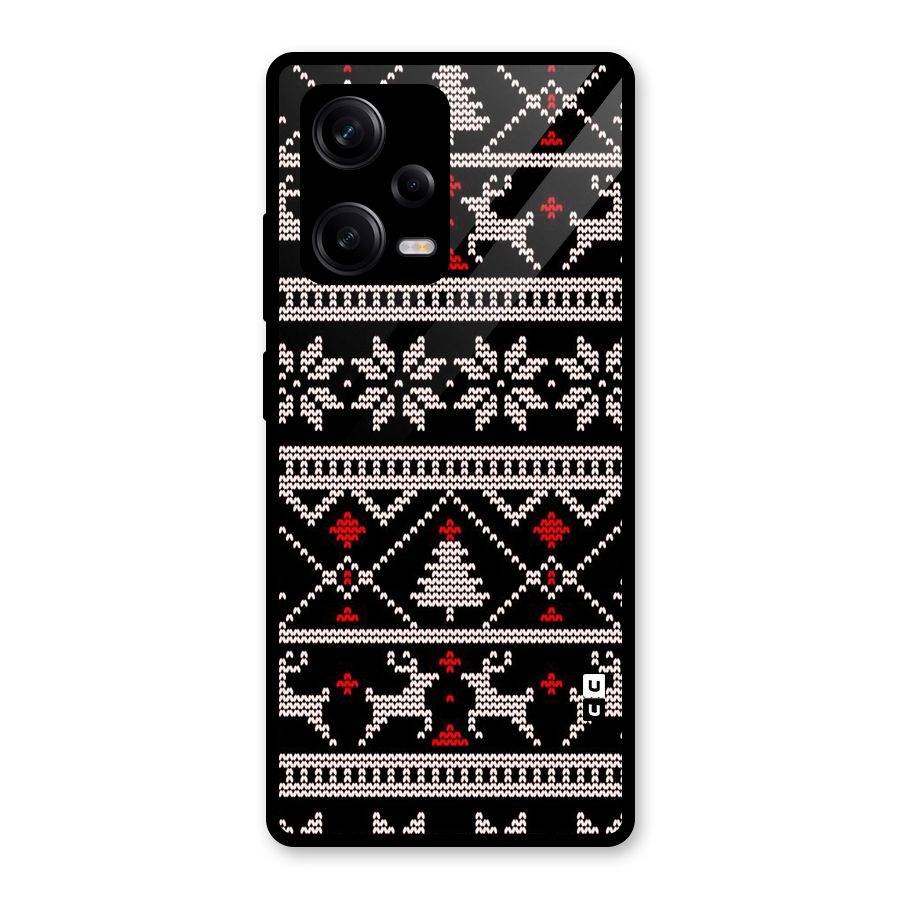 Christmas Seamless Aztec Glass Back Case for Redmi Note 12 Pro