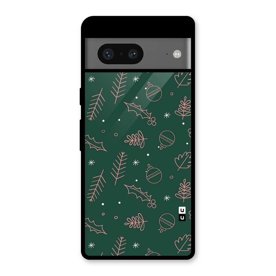 Christmas Season Leaves Glass Back Case for Google Pixel 7