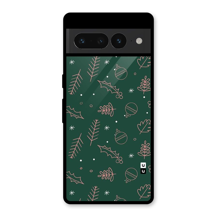 Christmas Season Leaves Glass Back Case for Google Pixel 7 Pro