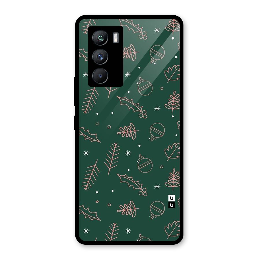Christmas Season Leaves Glass Back Case for Vivo iQOO 9 SE