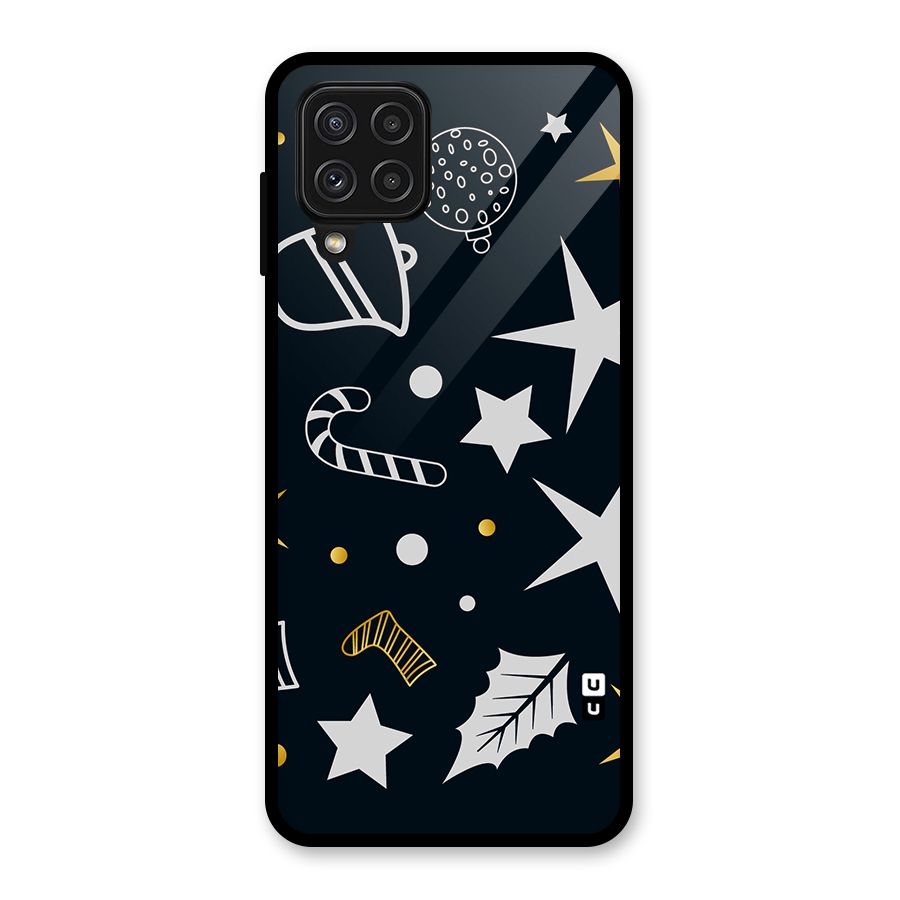 Christmas Special Pattern Glass Back Case for Galaxy A22 4G