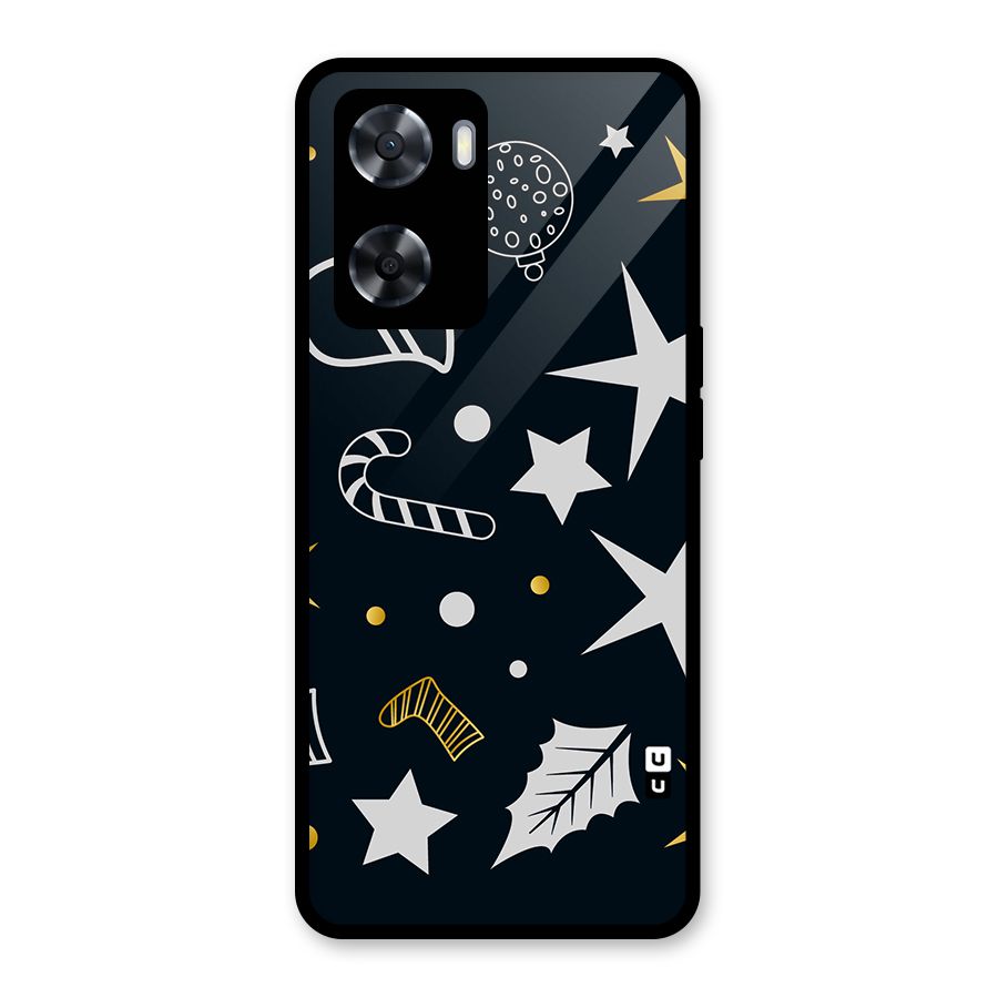 Christmas Special Pattern Glass Back Case for Oppo A57 2022