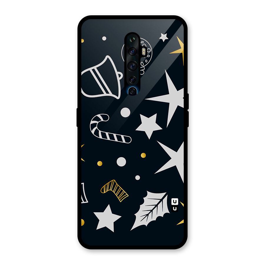 Christmas Special Pattern Glass Back Case for Oppo Reno2 F