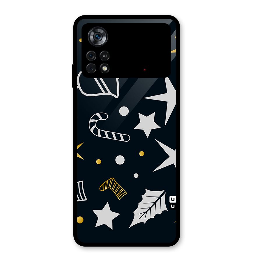 Christmas Special Pattern Glass Back Case for Poco X4 Pro 5G