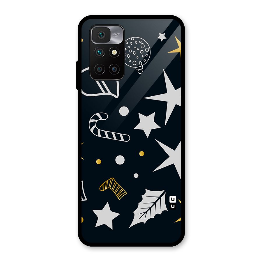 Christmas Special Pattern Glass Back Case for Redmi 10 Prime