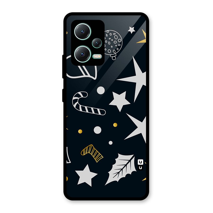 Christmas Special Pattern Glass Back Case for Redmi Note 12 5G