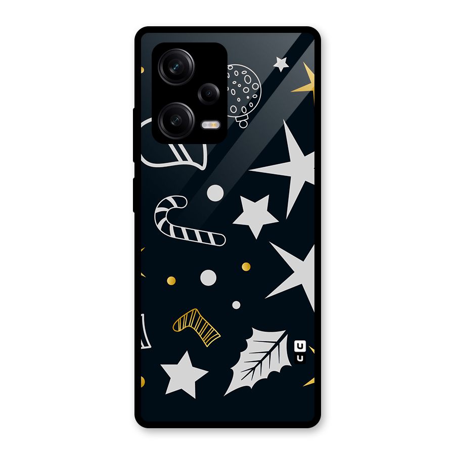 Christmas Special Pattern Glass Back Case for Redmi Note 12 Pro