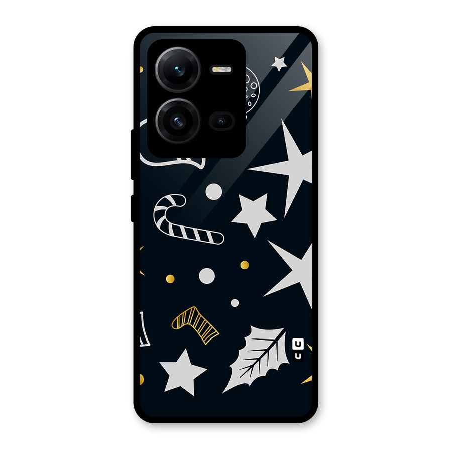 Christmas Special Pattern Glass Back Case for Vivo V25
