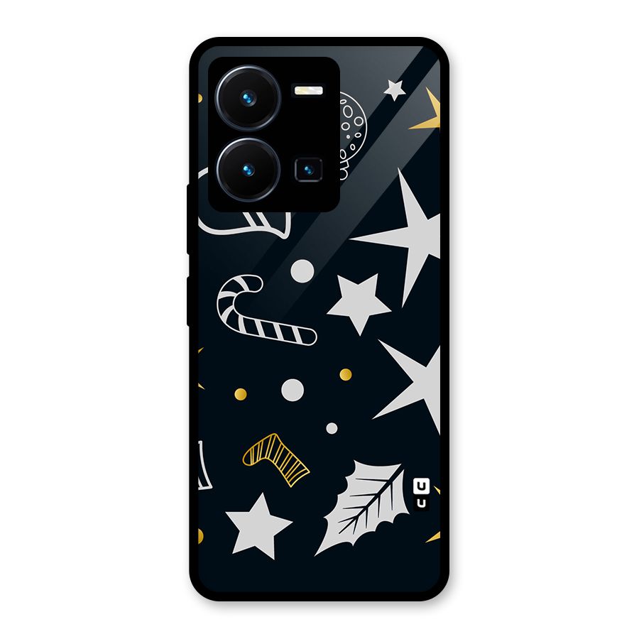 Christmas Special Pattern Glass Back Case for Vivo Y35