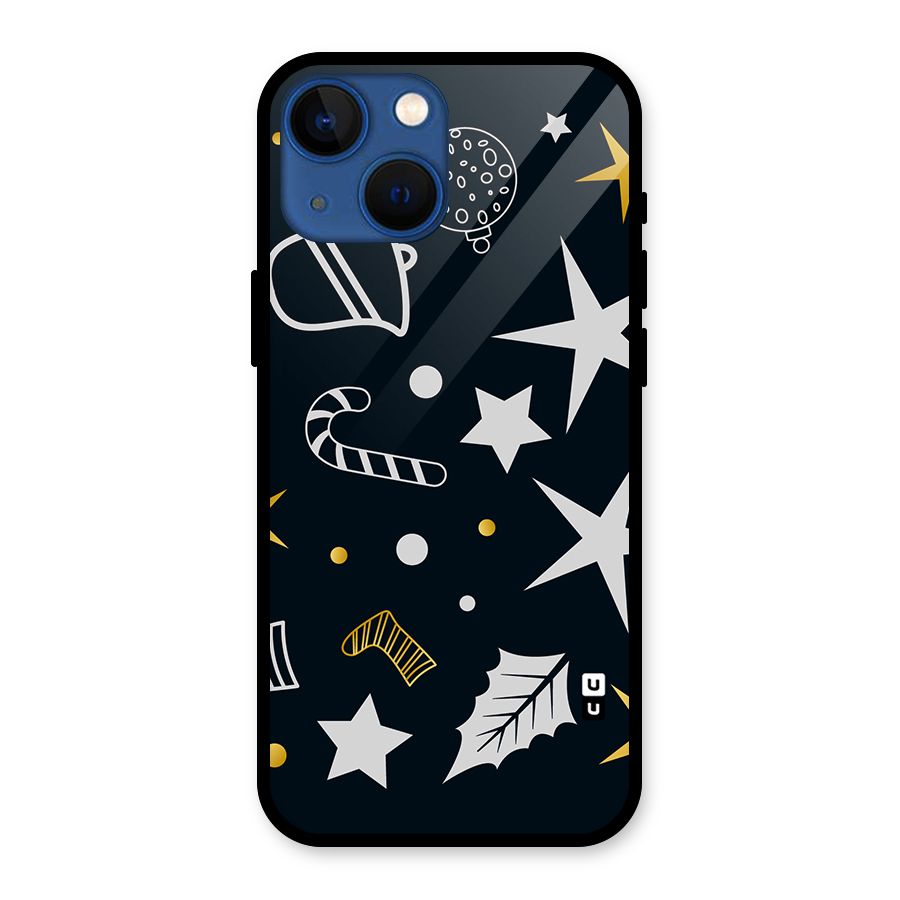Christmas Special Pattern Glass Back Case for iPhone 13 Mini