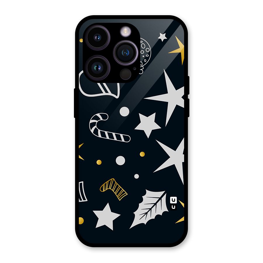 Christmas Special Pattern Glass Back Case for iPhone 14 Pro