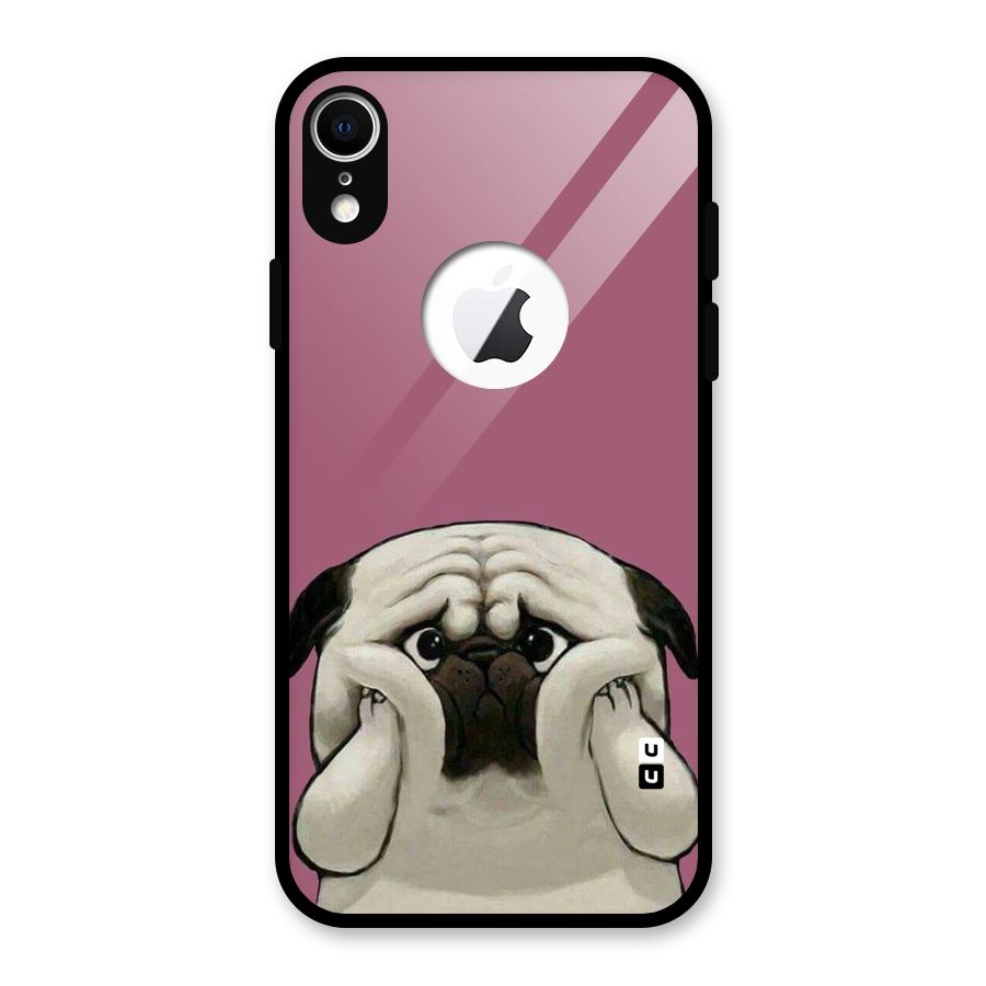 Chubby Doggo Glass Back Case for iPhone XR Logo Cut