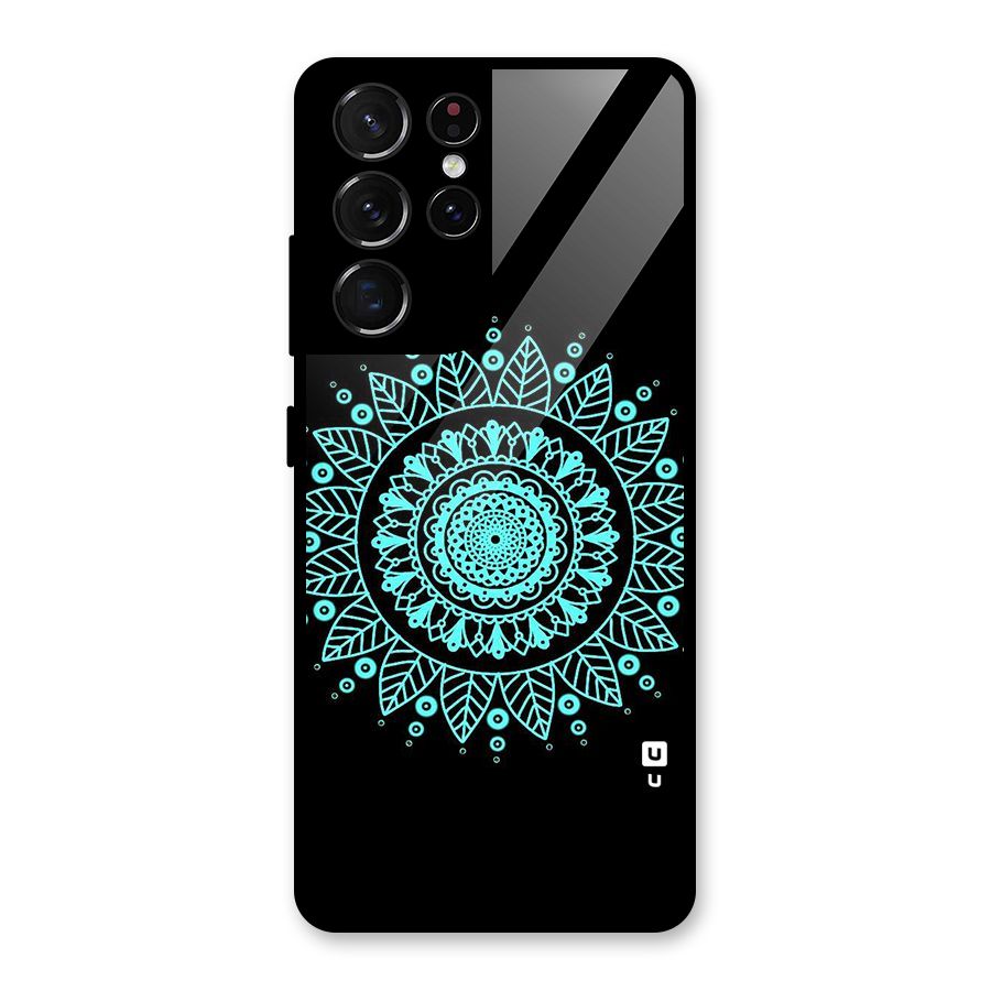 Circles Pattern Art Glass Back Case for Galaxy S21 Ultra 5G