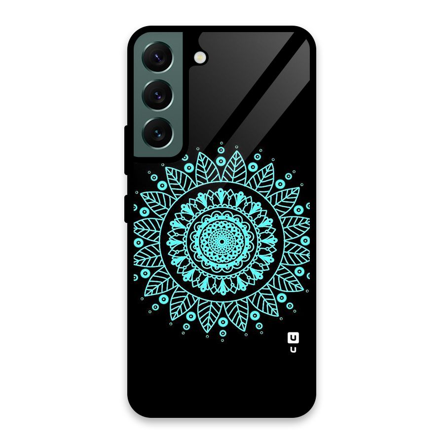 Circles Pattern Art Glass Back Case for Galaxy S22 5G