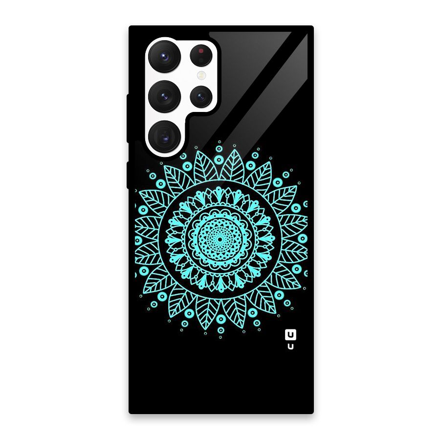 Circles Pattern Art Glass Back Case for Galaxy S22 Ultra 5G