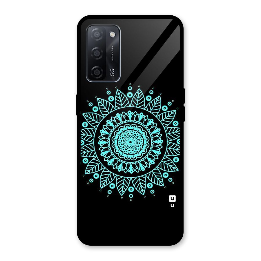Circles Pattern Art Glass Back Case for Oppo A53s 5G