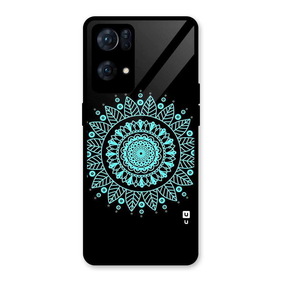 Circles Pattern Art Glass Back Case for Oppo Reno7 Pro 5G
