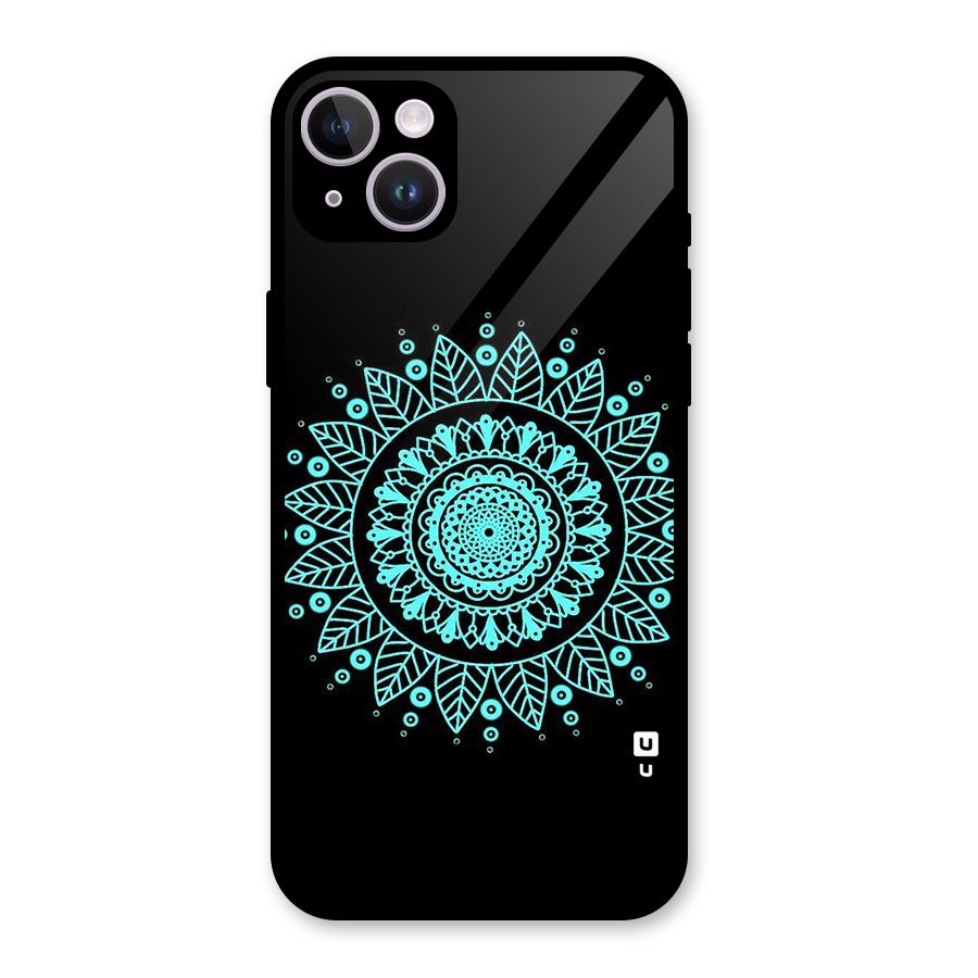 Circles Pattern Art Glass Back Case for iPhone 14 Plus