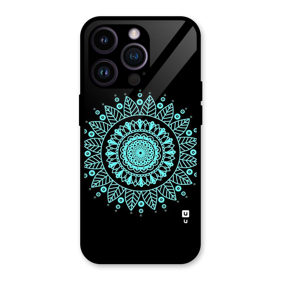 Circles Pattern Art Glass Back Case for iPhone 14 Pro
