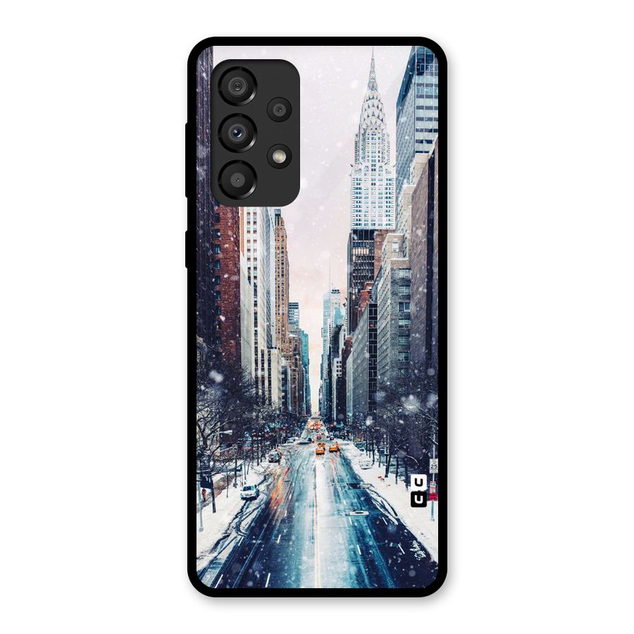 City Snow Glass Back Case for Galaxy A33 5G