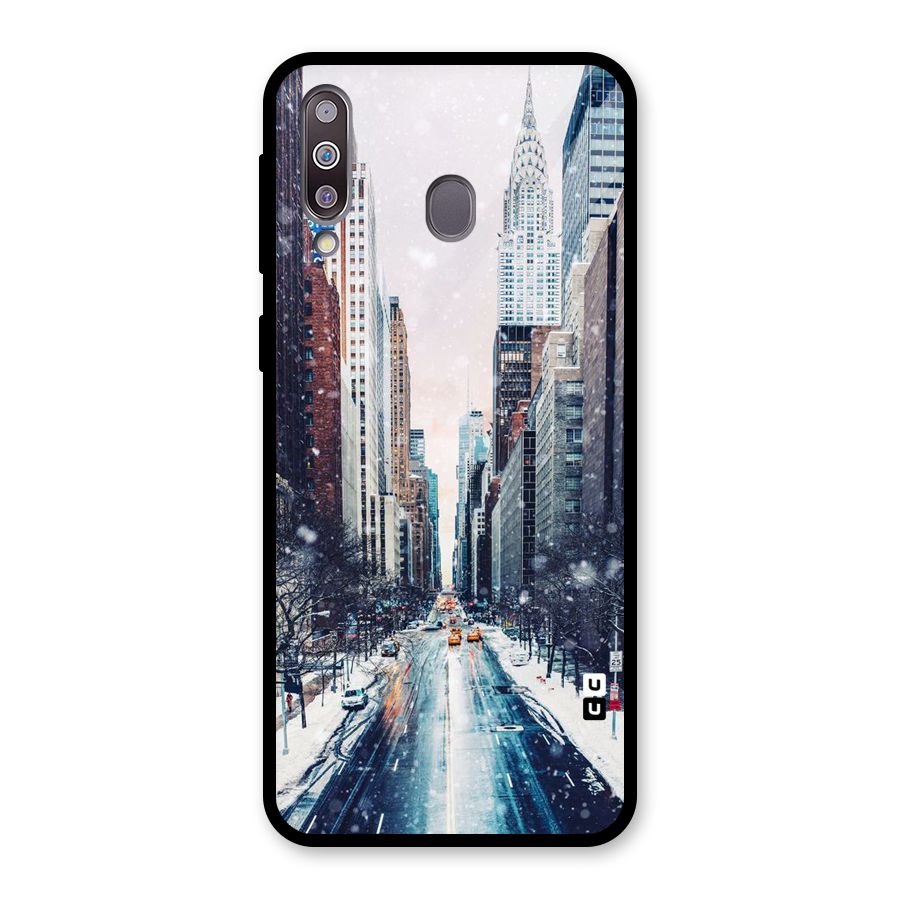 City Snow Glass Back Case for Galaxy M30