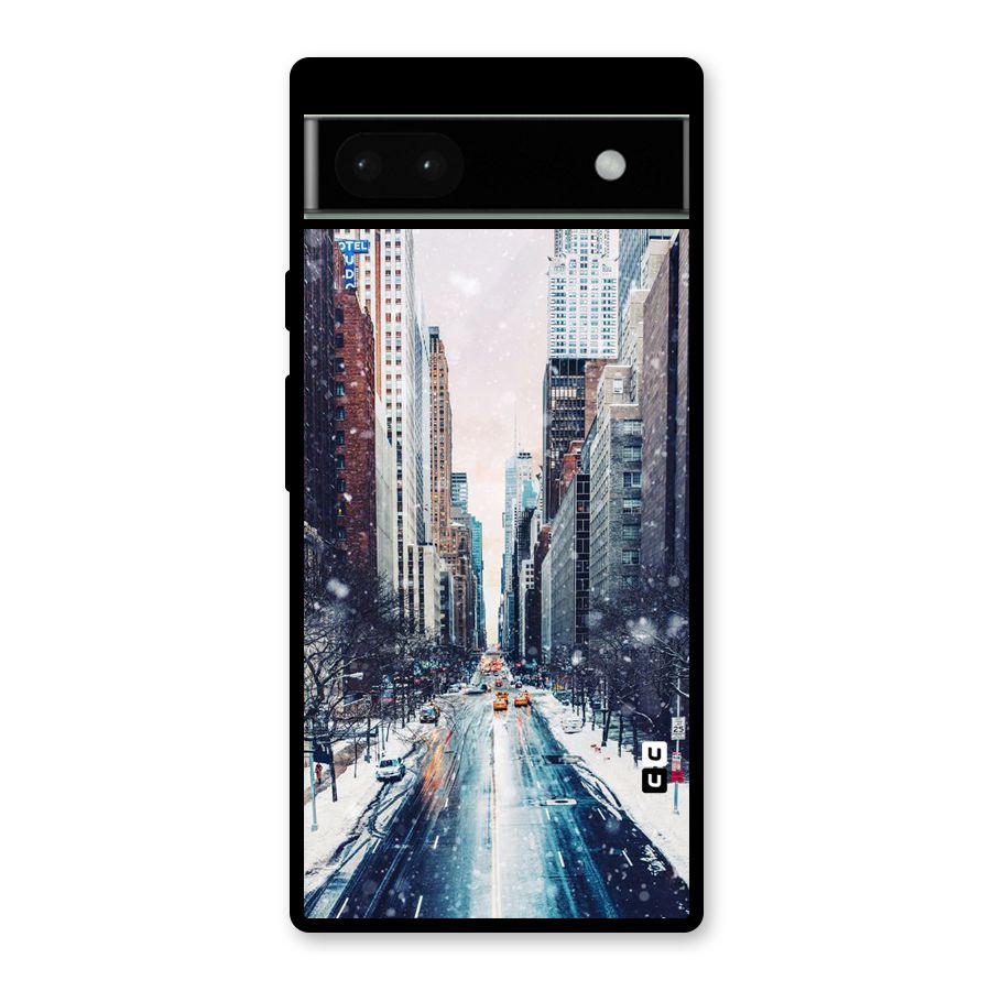 City Snow Glass Back Case for Google Pixel 6a