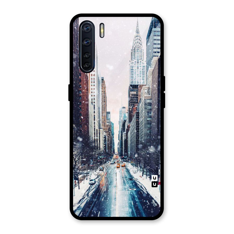 City Snow Glass Back Case for Oppo F15