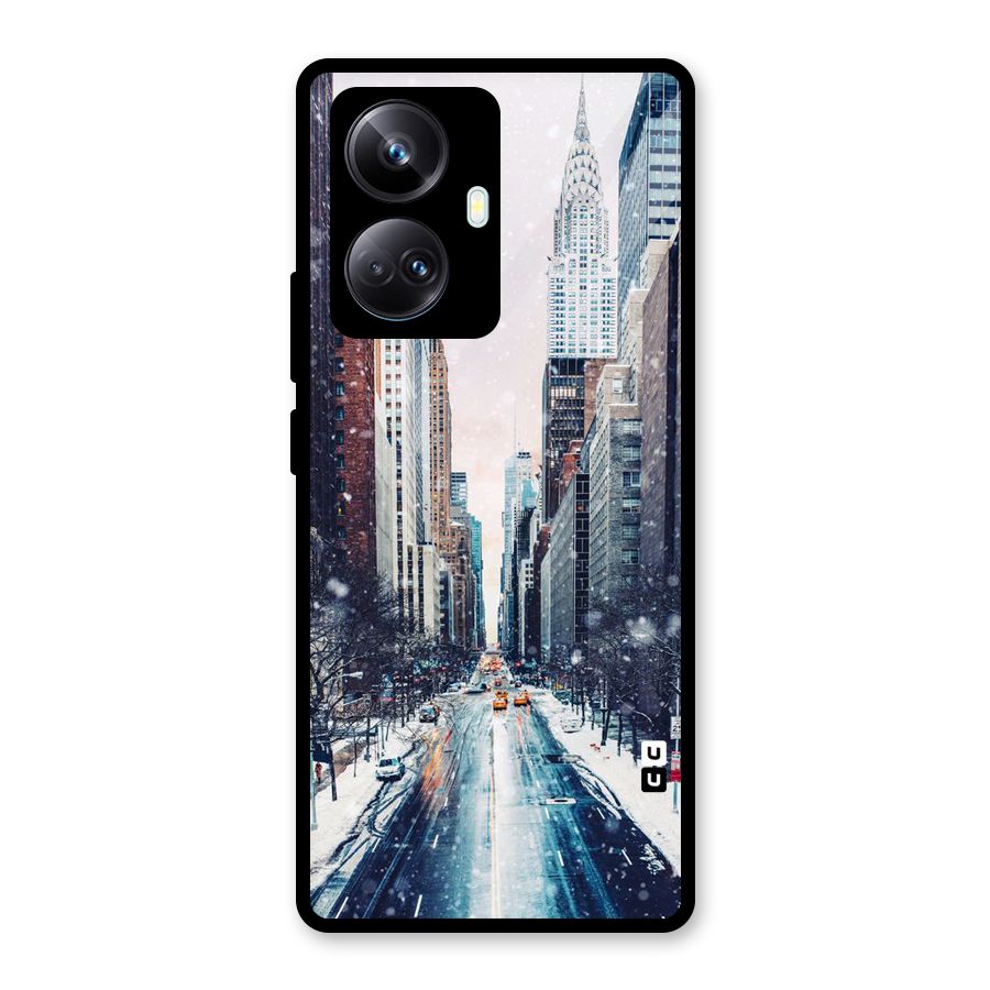 City Snow Glass Back Case for Realme 10 Pro Plus