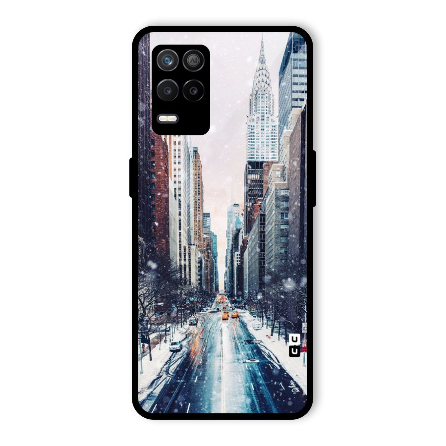 City Snow Glass Back Case for Realme 9 5G