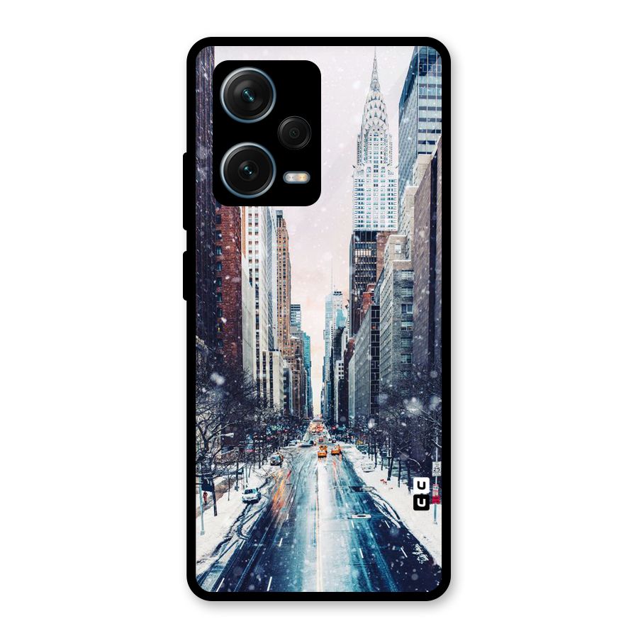 City Snow Glass Back Case for Redmi Note 12 Pro Plus 5G