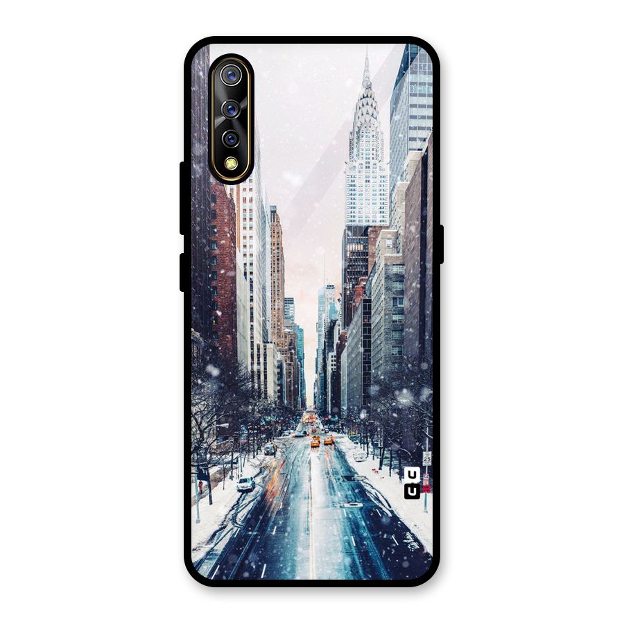 City Snow Glass Back Case for Vivo S1