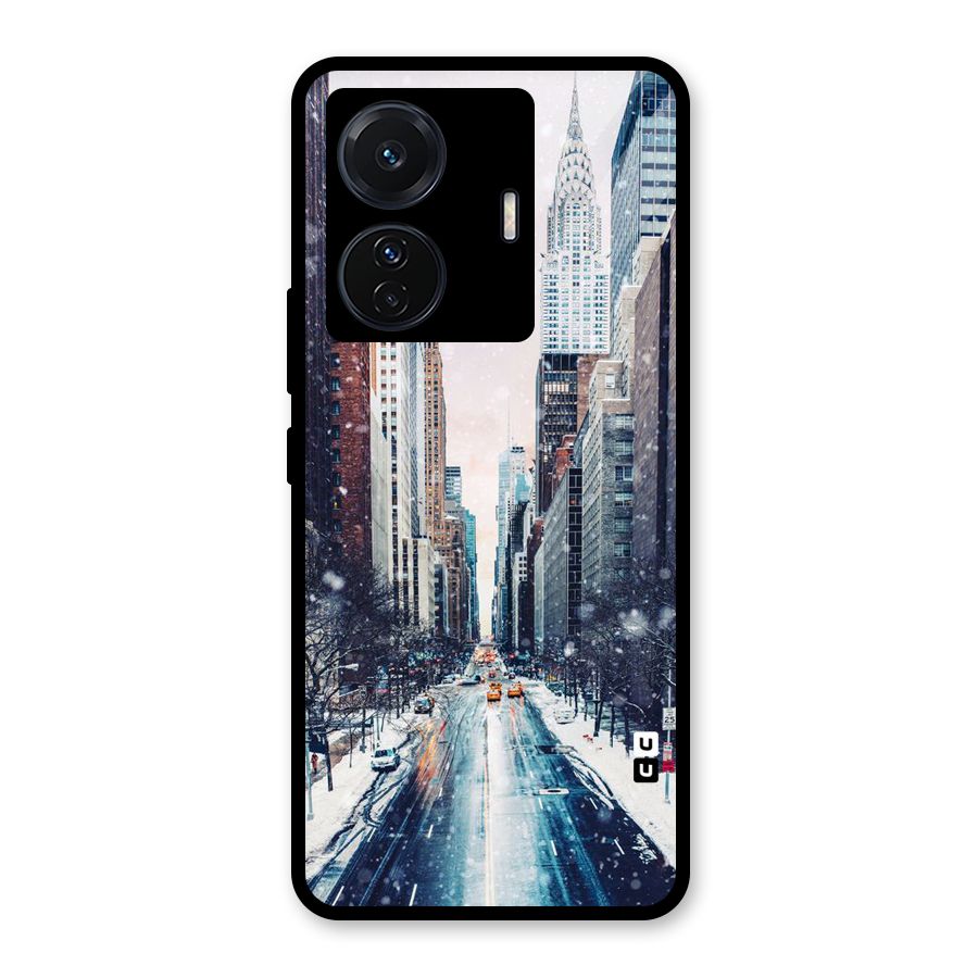 City Snow Glass Back Case for Vivo T1 Pro
