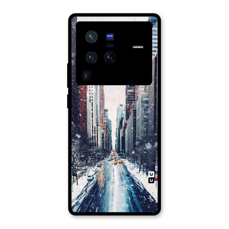 City Snow Glass Back Case for Vivo X80 Pro