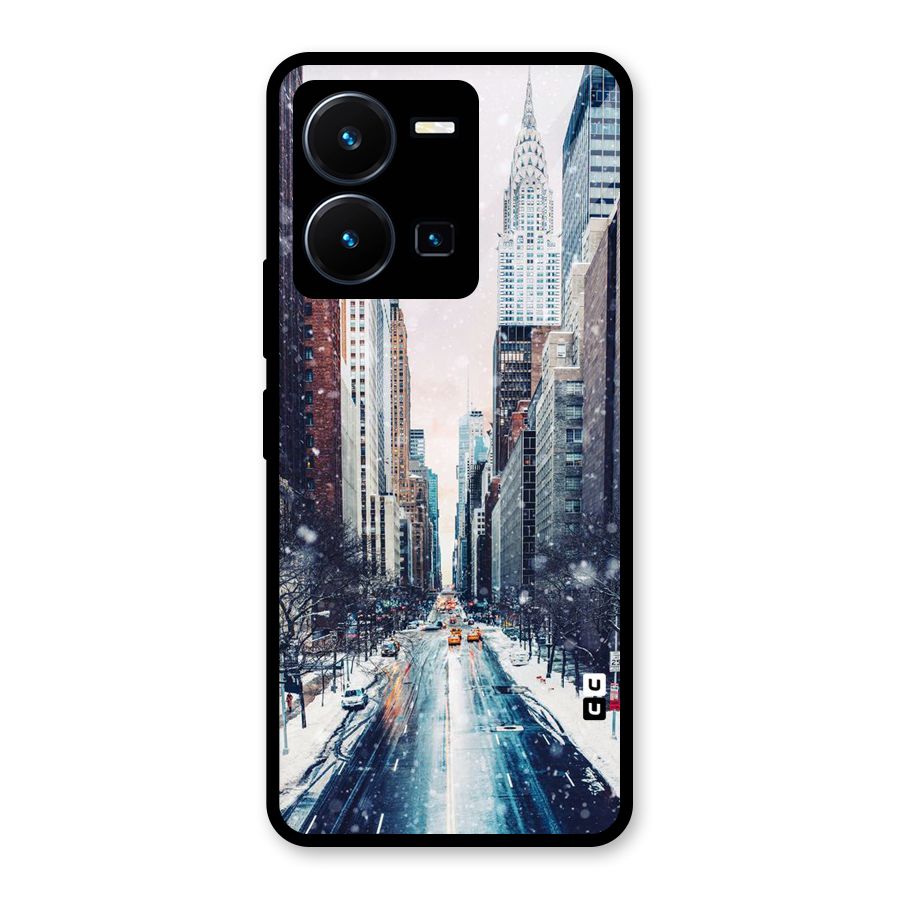 City Snow Glass Back Case for Vivo Y35