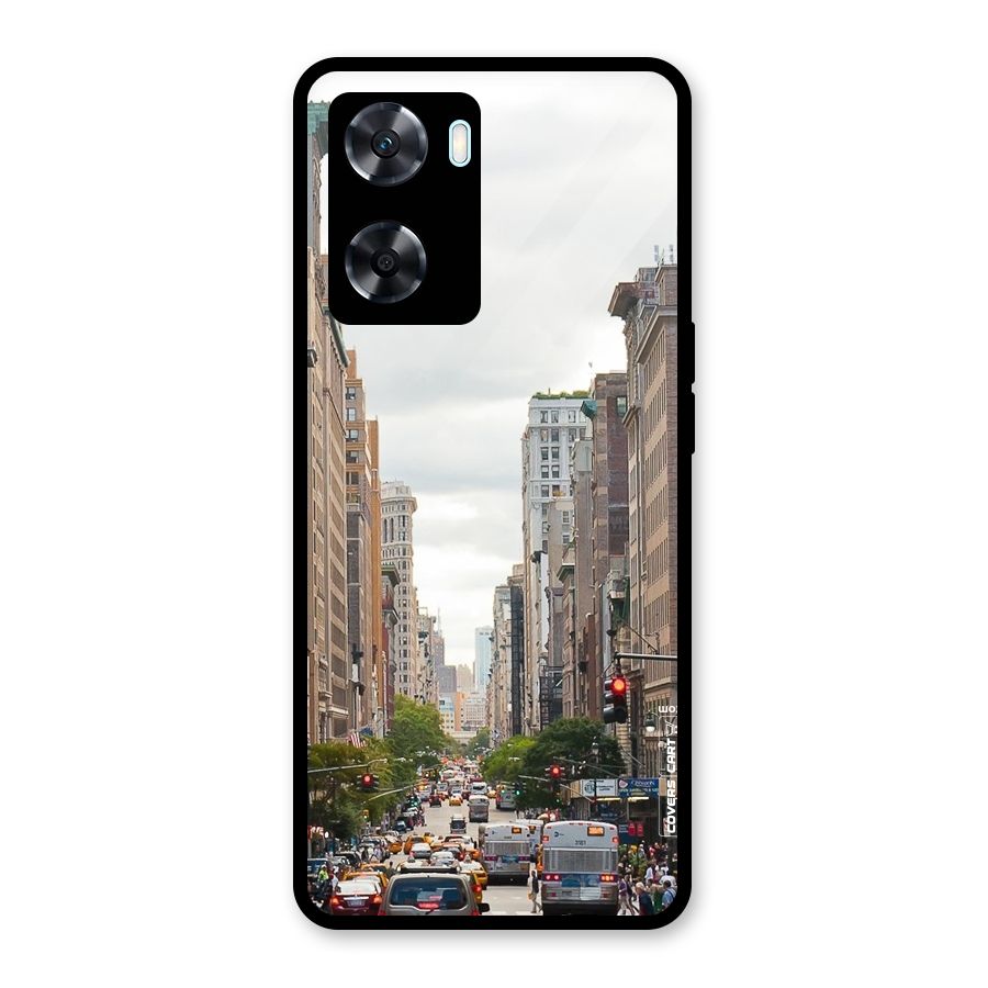 City Street View Glass Back Case for Oppo A77