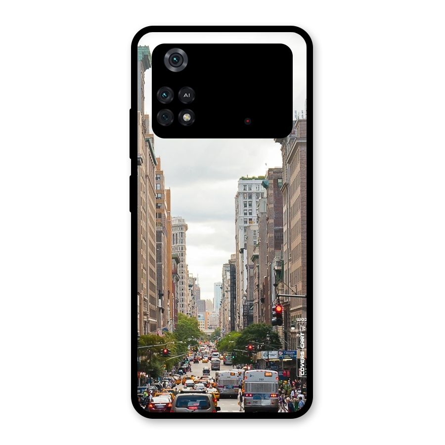 City Street View Glass Back Case for Poco M4 Pro 4G