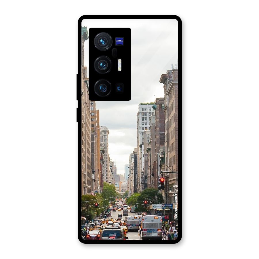 City Street View Glass Back Case for Vivo X70 Pro Plus