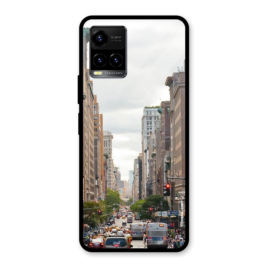 City Street View Glass Back Case for Vivo Y21A