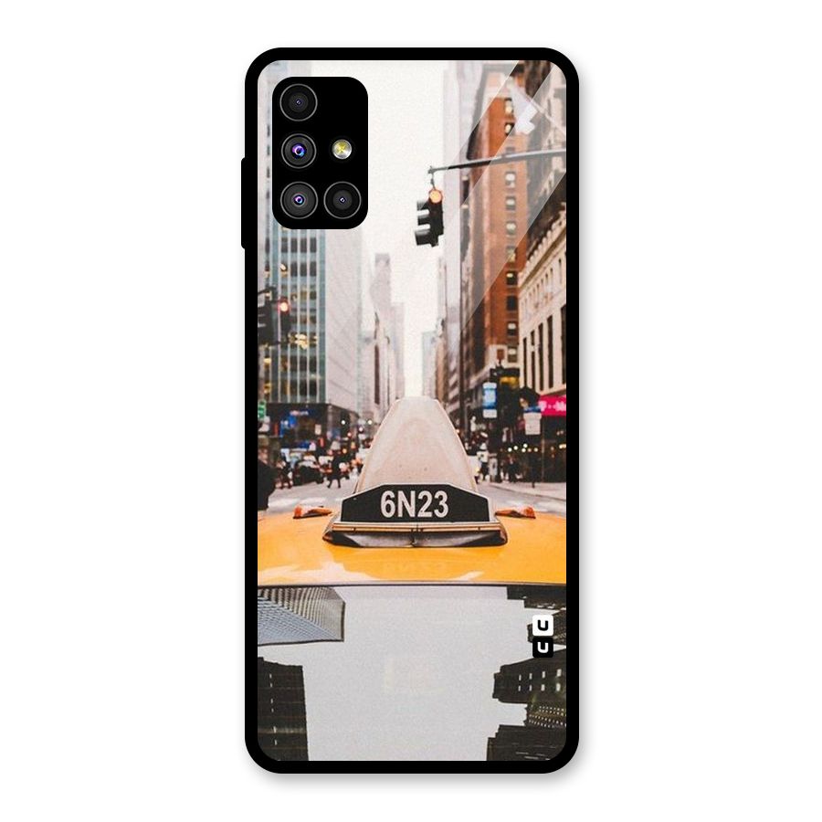 City Taxi Glass Back Case for Galaxy M51
