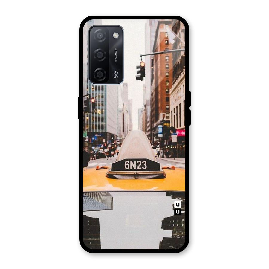 City Taxi Glass Back Case for Oppo A53s 5G