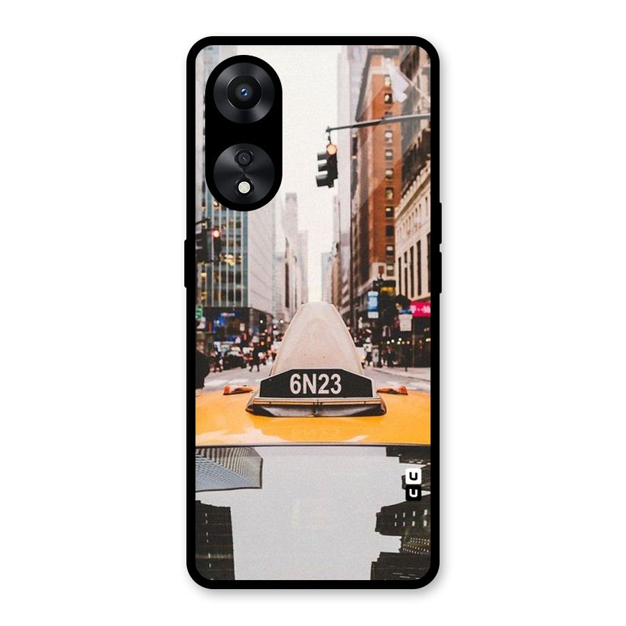 City Taxi Glass Back Case for Oppo A78