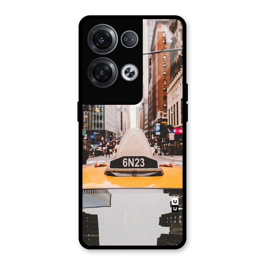 City Taxi Glass Back Case for Oppo Reno8 Pro 5G
