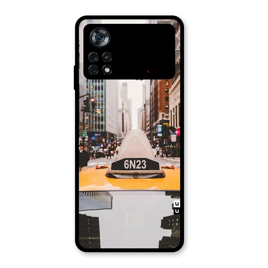 City Taxi Glass Back Case for Poco X4 Pro 5G